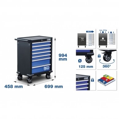 Įrankių spintelė | 7 stalčiai | su 263 įrankiais (4207) 1 Įrankių spintelė | 7 stalčiai | su 263 įrankiais (4207) 1