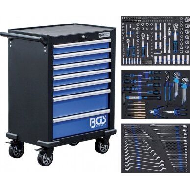 Įrankių spintelė | 7 stalčiai | su 263 įrankiais (4207) Įrankių spintelė | 7 stalčiai | su 263 įrankiais (4207)