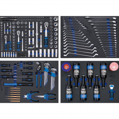 Įrankių spintelė BGS-technic, 8 stalčiai, bluetooth, USB, antena, LED, su 263 įrankiais 1