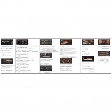 Įrankių spintelė Sthor 302 įrankiai, 6 stalčiai (58550) 8