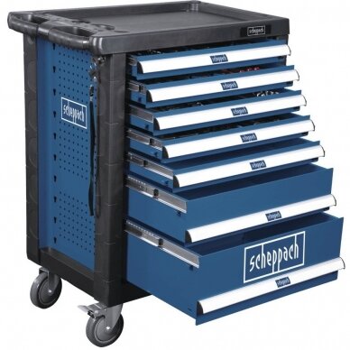 Įrankių spintelė - vežimėlis SCHEPPACH TW 1000 / TW1000 (7 stalčiai, 263 vnt.) 1 Įrankių spintelė - vežimėlis SCHEPPACH TW 1000 / TW1000 (7 stalčiai, 263 vnt.) 1