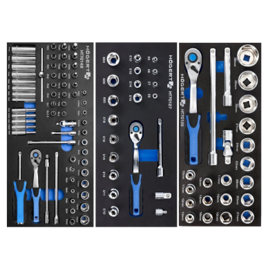 Įrankių vežimėlis 7 stalčių su 284 įrankiais 1