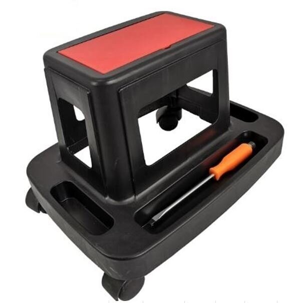 Kėdutė su ratukais, padėklu ir daiktadėže Essen tools W85025 Kėdutė su ratukais, padėklu ir daiktadėže Essen tools W85025