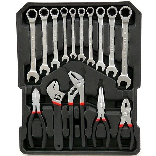 Įrankių rinkinys aliuminiame lagamine - terkšliniai raktai - su ratukais, 188 vnt. 5 Įrankių rinkinys aliuminiame lagamine - terkšliniai raktai - su ratukais, 188 vnt. 5