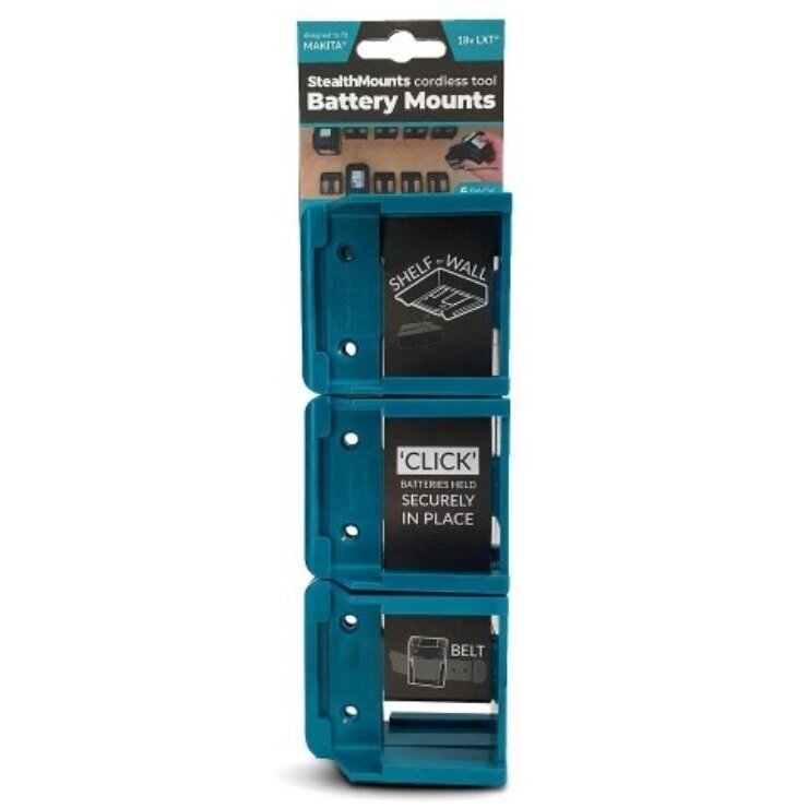 Akumuliatoriaus laikikliai StealthMounts BM-MK40-BLU-6, skirti Makita 40V XGT ®, 6 vnt. (mėlyni) 2 Akumuliatoriaus laikikliai StealthMounts BM-MK40-BLU-6, skirti Makita 40V XGT ®, 6 vnt. (mėlyni) 2