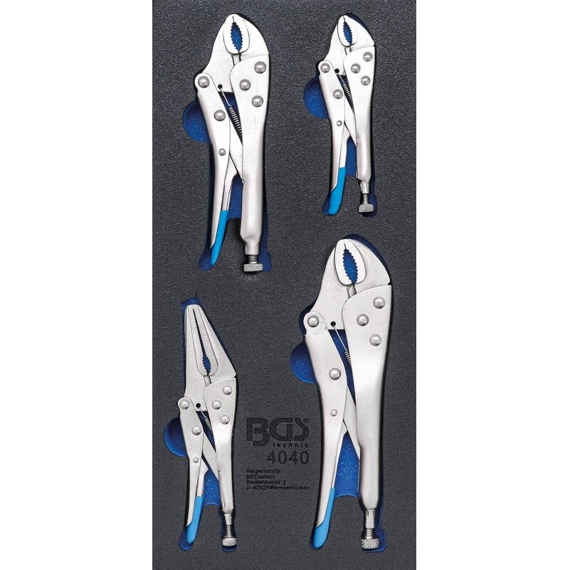 Įrankių dėklas 1/3: fiksuojamos replės | 4 vnt. (4040) Įrankių dėklas 1/3: fiksuojamos replės | 4 vnt. (4040)