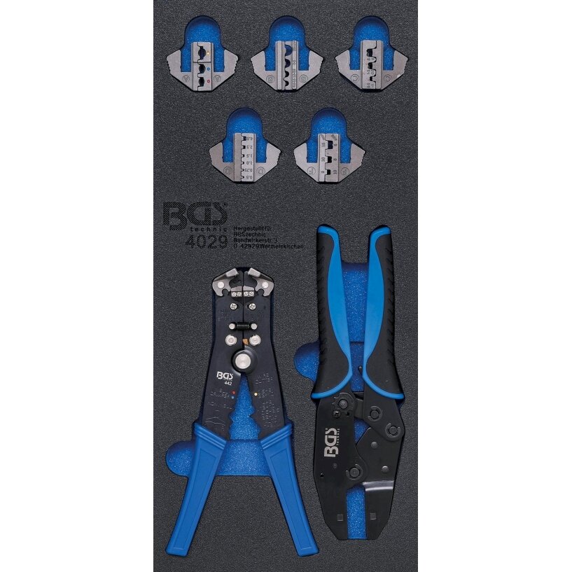 Įrankių dėklas 1/3: replės laidų užspaudimui ir laidų valymui | 12 vnt. (4029)