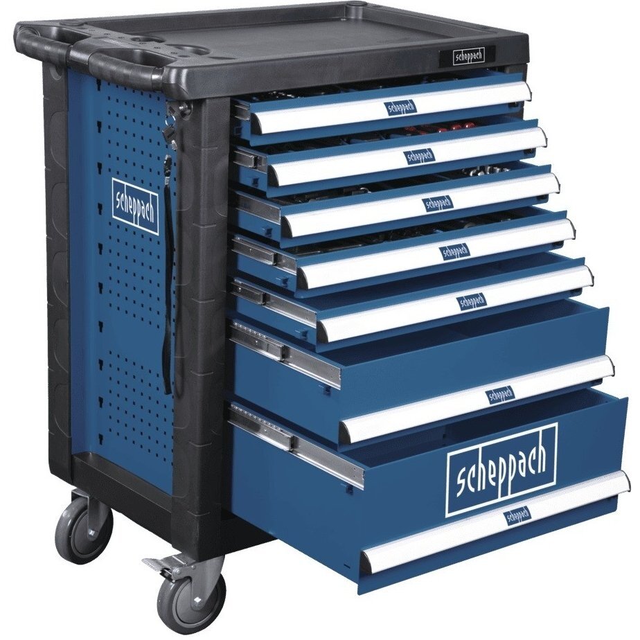 Įrankių spintelė - vežimėlis SCHEPPACH TW 1000 / TW1000 (7 stalčiai, 263 vnt.) 1