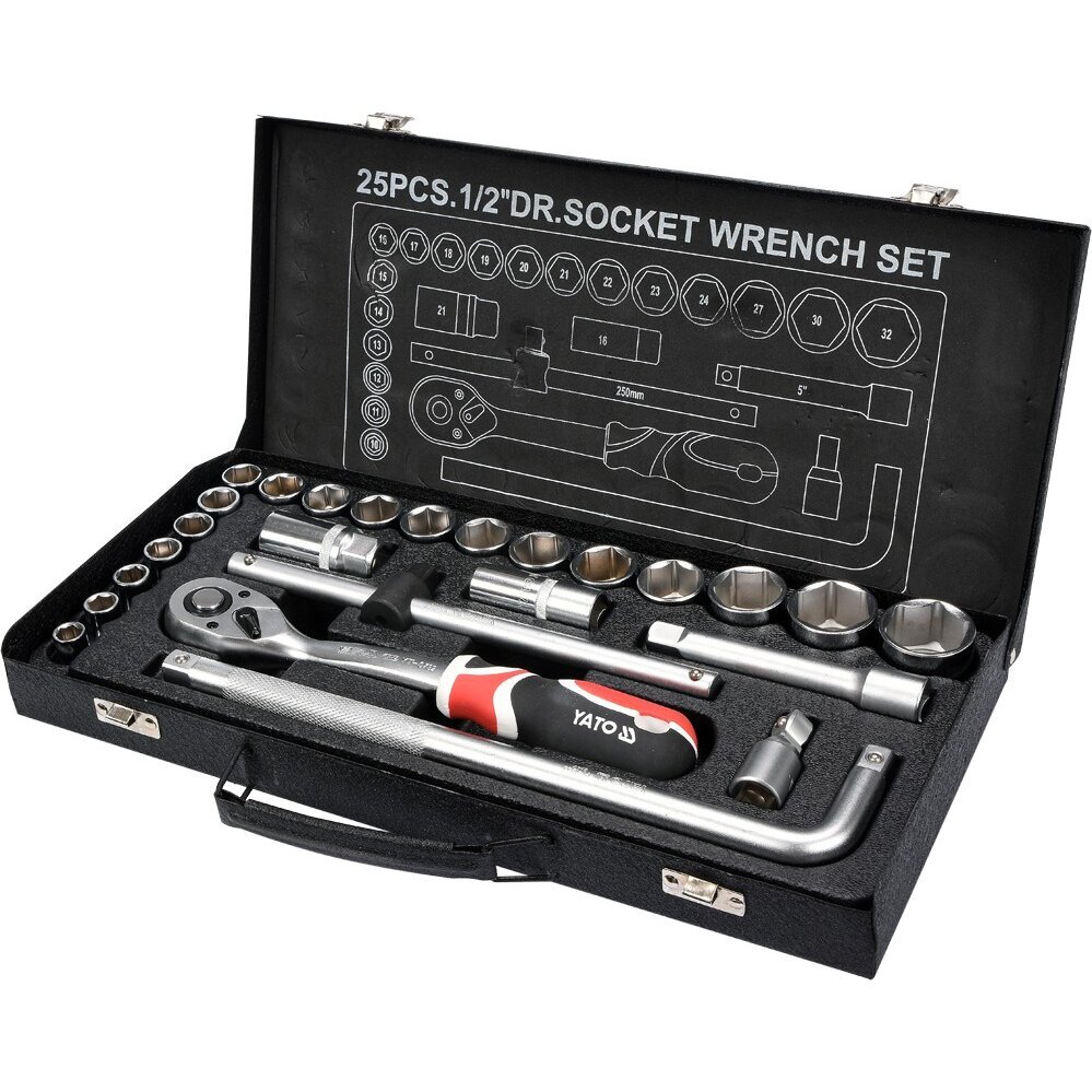 Įrankių rinkinys | 12,5 mm (1/2") | 10-32 mm | 25 vnt. (YT-12671)