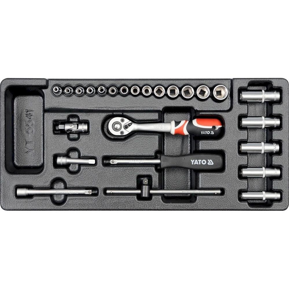 Įrankių rinkinys į su padėklu į spintelę | 6.3 mm (1/4") | 25 vnt. (YT-5541) Įrankių rinkinys į su padėklu į spintelę | 6.3 mm (1/4") | 25 vnt. (YT-5541)
