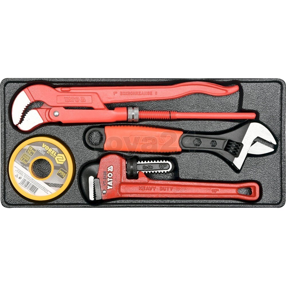 Įrankių rinkinys santechnikai su padėklu Nr.1 (YT-55480) Įrankių rinkinys santechnikai su padėklu Nr.1 (YT-55480)