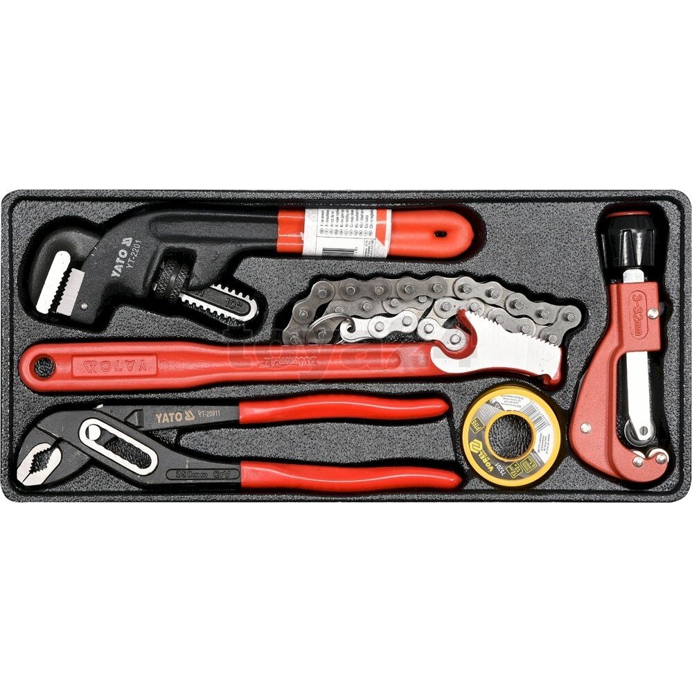 Įrankių rinkinys santechnikai su padėklu Nr.2 (YT-55481) Įrankių rinkinys santechnikai su padėklu Nr.2 (YT-55481)