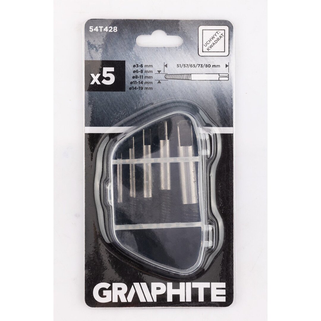 Ištraukikliai, skirti sulaužytiems varžtams, 3–19 mm, rinkinys 5 vnt. 1