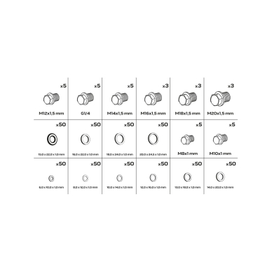Išleidimo kamščiai ir varinės tarpinės, 534 vnt. 8 Išleidimo kamščiai ir varinės tarpinės, 534 vnt. 8