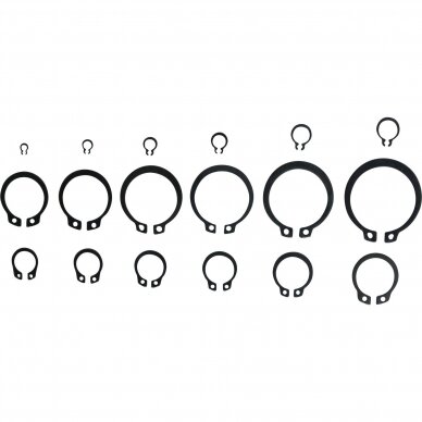 Išorinių fiksavimo žiedų asortimentas | Ø 3 - 32 mm | 300 vnt. (8046) 1 Išorinių fiksavimo žiedų asortimentas | Ø 3 - 32 mm | 300 vnt. (8046) 1