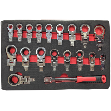 Įstatomų kilpinių šarnyrinių veržliarakčių rinkinys | terkšliniai / paprasti | 8 - 22 mm | 19 vnt. (RWS19) 1 Įstatomų kilpinių šarnyrinių veržliarakčių rinkinys | terkšliniai / paprasti | 8 - 22 mm | 19 vnt. (RWS19) 1