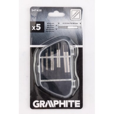 Ištraukikliai, skirti sulaužytiems varžtams, 3–19 mm, rinkinys 5 vnt. 1 Ištraukikliai, skirti sulaužytiems varžtams, 3–19 mm, rinkinys 5 vnt. 1