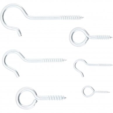 Įsukamų / sraigtinių kablių asortimentas | 151 vnt. (8136) 1 Įsukamų / sraigtinių kablių asortimentas | 151 vnt. (8136) 1