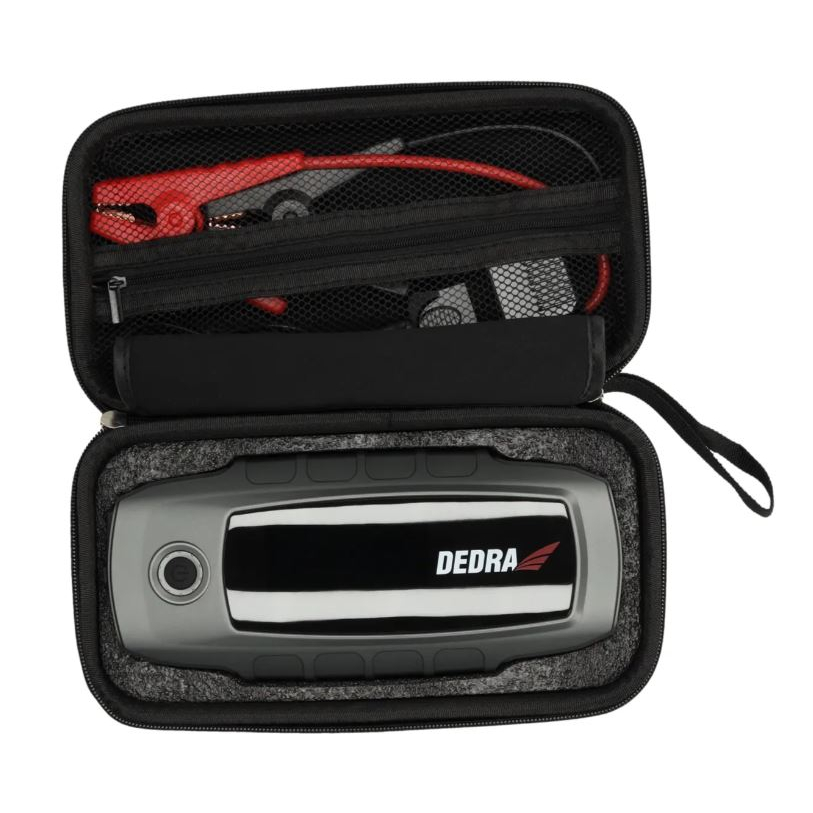 Išorinė baterija su variklio paleidimo funkcija DEDRA DEPP1600, Li-Ion 16000mAh, LCD ekranas 2