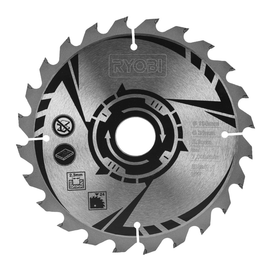 Įstrižojo pjovimo pjūklo geležtė Ryobi RAKMS190B, 190 mm Įstrižojo pjovimo pjūklo geležtė Ryobi RAKMS190B, 190 mm