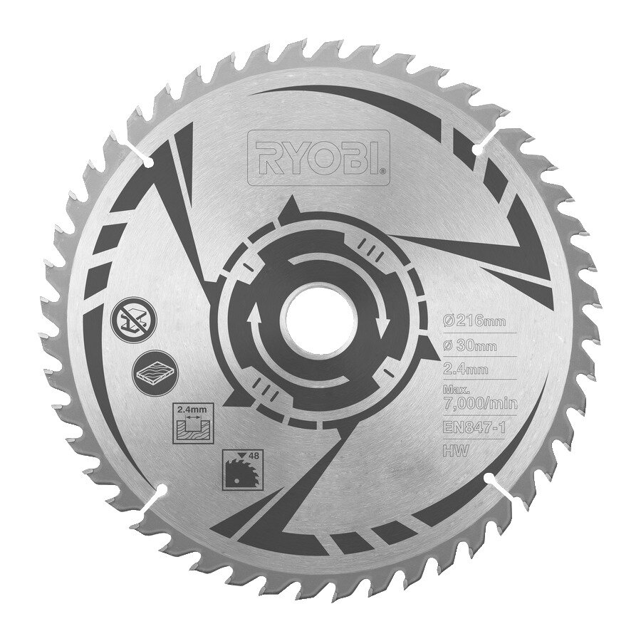 Įstrižojo pjovimo pjūklo geležtė Ryobi SB216T48A1, 216mm Įstrižojo pjovimo pjūklo geležtė Ryobi SB216T48A1, 216mm