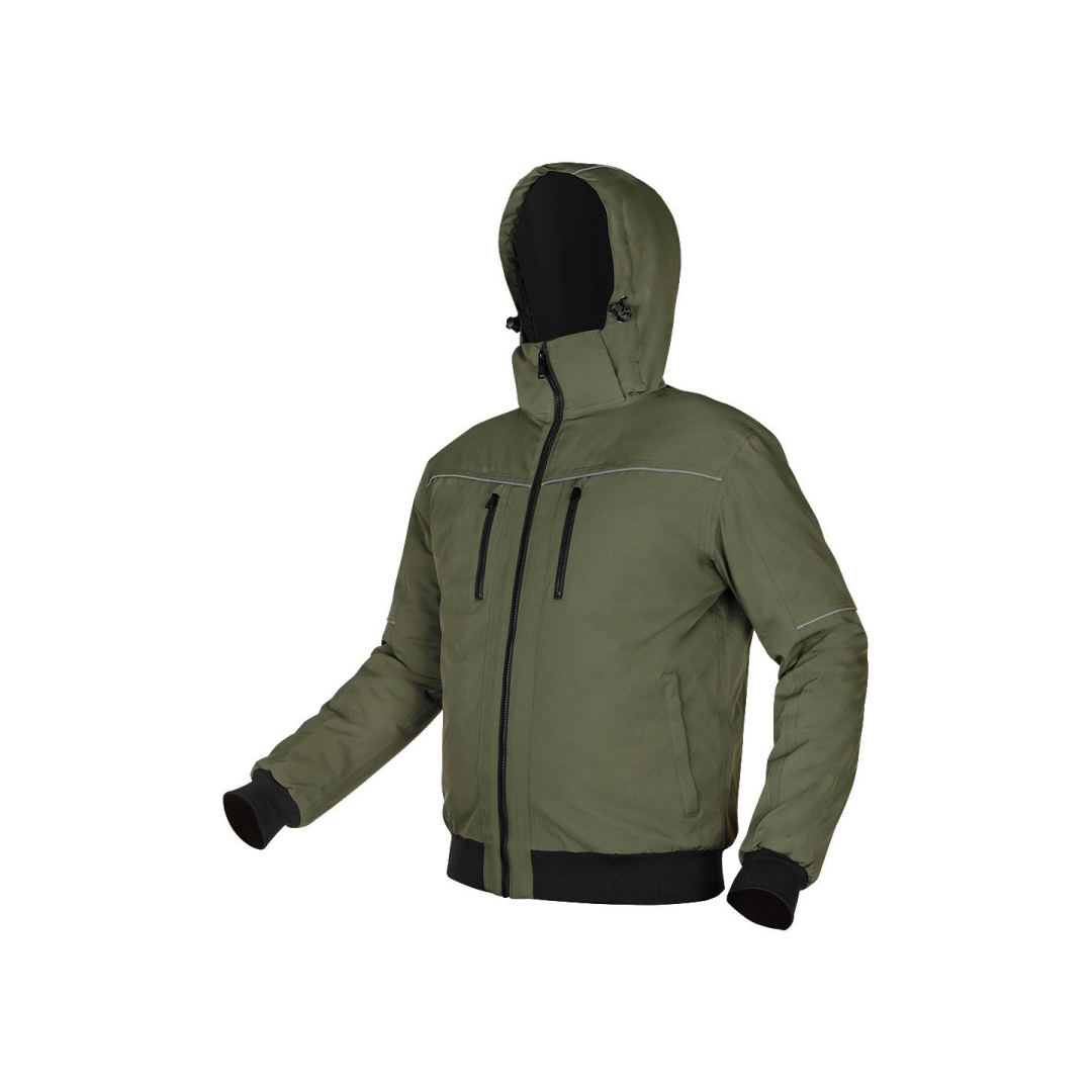 Izoliuota striukė su gobtuvu OUTDOOR, žalia, XL dydis Izoliuota striukė su gobtuvu OUTDOOR, žalia, XL dydis