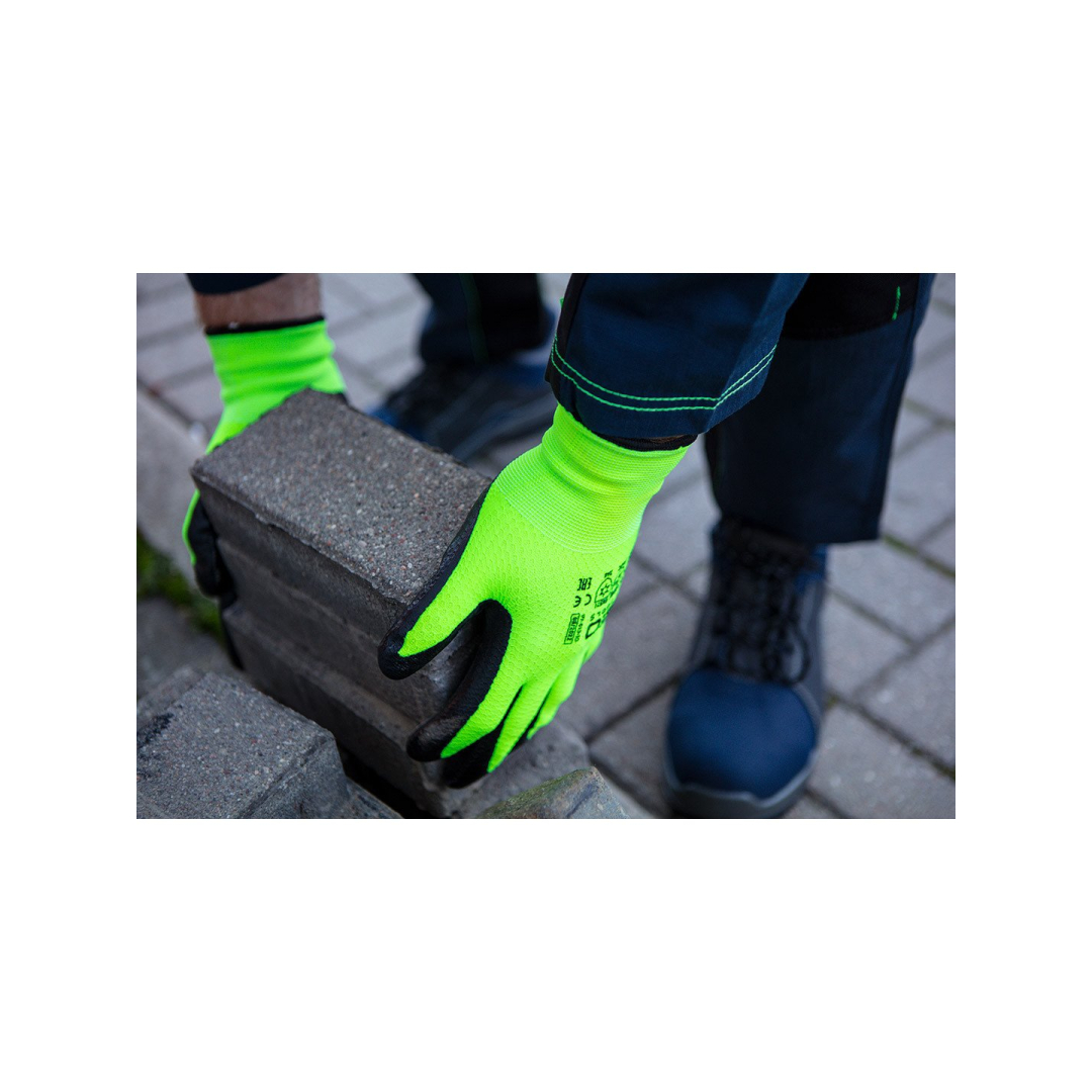 Izoliuotos darbo pirštinės, nailonas su latekso danga, 4142X, 9 dydis 6