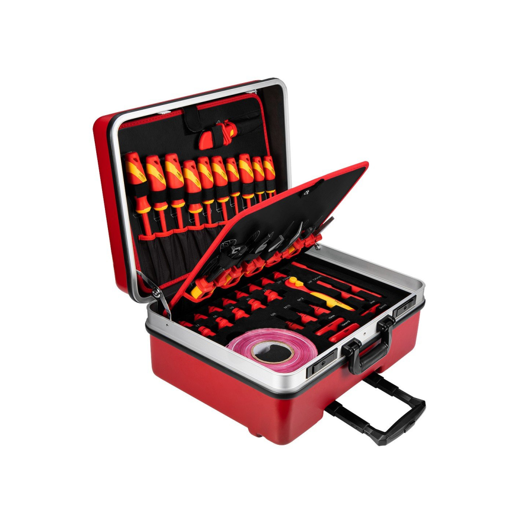 Izoliuotų įrankių rinkinys elektriniams ir hibridiniams automobiliams remontuoti 51 vnt.