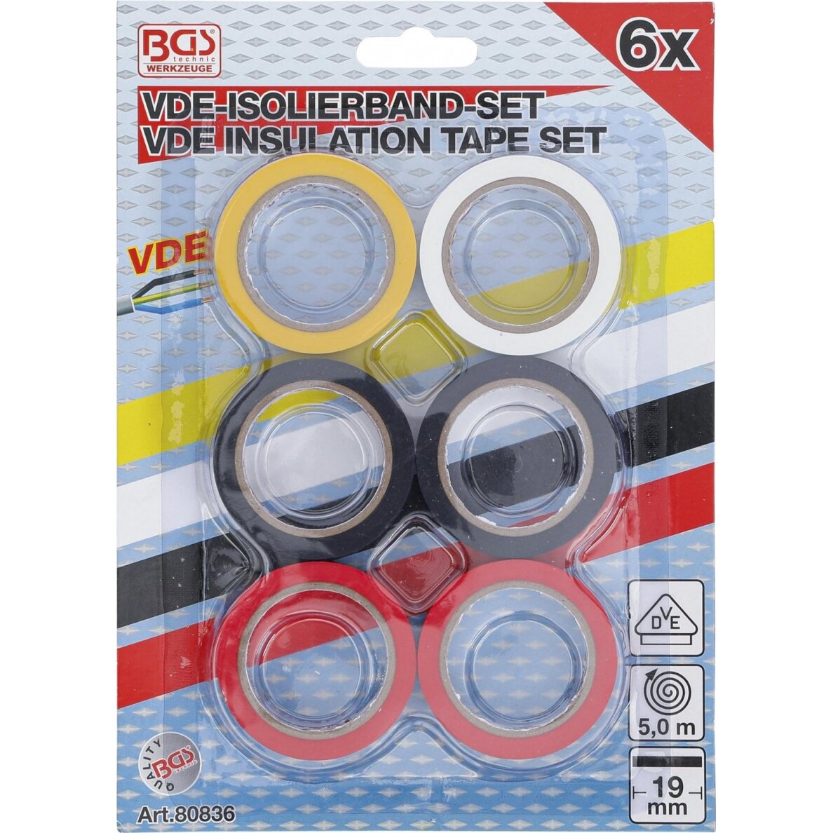 Izoliacinės juostos asortimentas | VDE | 6 vnt. (80836) Izoliacinės juostos asortimentas | VDE | 6 vnt. (80836)