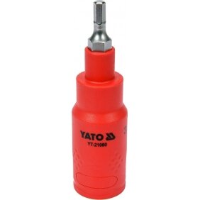 Izoliuotas antgalis elektrikui H4x75mm, 3/8" VDE (YT-21080)