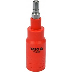 Izoliuotas antgalis elektrikui H6x75mm, 3/8" VDE (YT-21082)