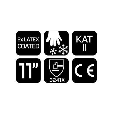 Izoliuotos darbo pirštinės, lateksu dengtas poliesteris (2 sluoksniai), 3241X, 11 dydis 8