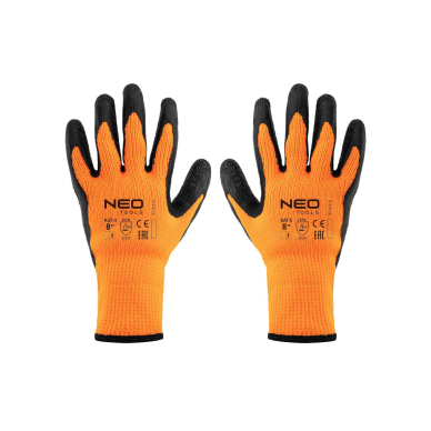 Izoliuotos darbo pirštinės, poliesteris su latekso danga, 2242X, 8 dydis