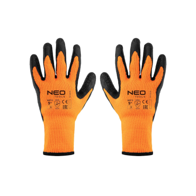 Izoliuotos darbo pirštinės, poliesteris su latekso danga, 2242X, 9 dydis