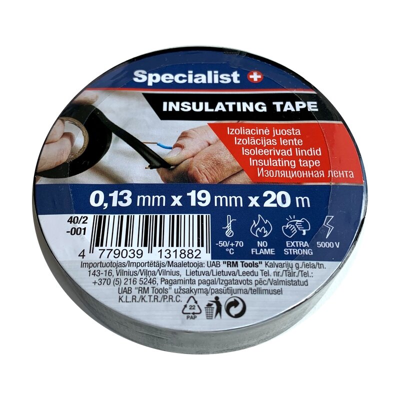 Izol. juosta 0,13 x 19 mm mėlyna 20 m Izol. juosta 0,13 x 19 mm mėlyna 20 m