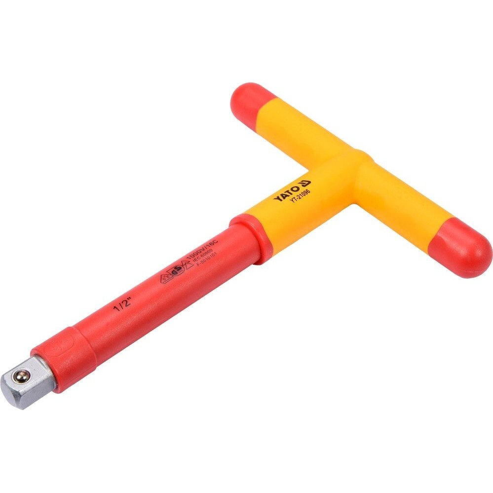 Izoliuota rankena elektrikui T-tipo 200mm, 1/2" VDE (YT-21096) Izoliuota rankena elektrikui T-tipo 200mm, 1/2" VDE (YT-21096)
