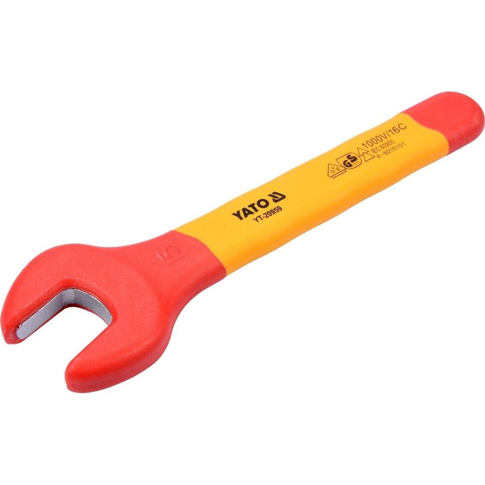 Izoliuotas veržliaraktis elektrikui atviru galu 15mm VDE (YT-20959) Izoliuotas veržliaraktis elektrikui atviru galu 15mm VDE (YT-20959)