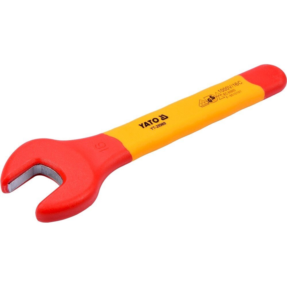 Izoliuotas veržliaraktis elektrikui atviru galu 16mm VDE (YT-20960) Izoliuotas veržliaraktis elektrikui atviru galu 16mm VDE (YT-20960)