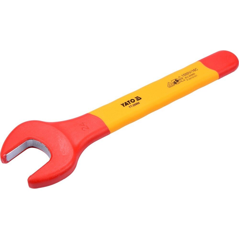Izoliuotas veržliaraktis elektrikui atviru galu 24mm VDE (YT-20966) Izoliuotas veržliaraktis elektrikui atviru galu 24mm VDE (YT-20966)