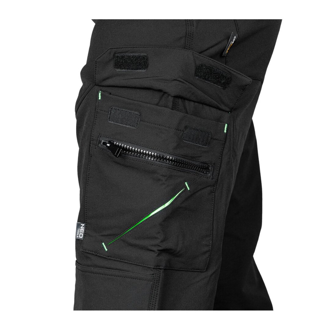 Juodos, „Mix&Match“ darbo kelnės, 4 kryptimis tempiamos, dydis L 5