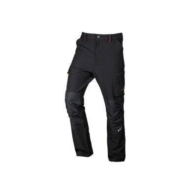 Juodos-oranžinės, „Mix&Match“ darbo kelnės, 4 kryptimis tempiamos, dydis XXXL
