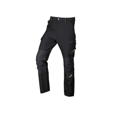 Juodos-žalios, „Mix&Match“ darbo kelnės, 4 kryptimis tempiamos, dydis XL