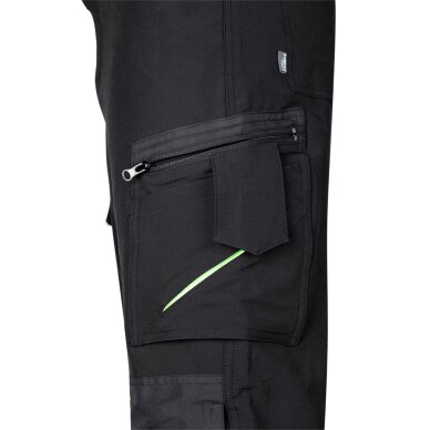 Juodos-žalios, „Mix&Match“ darbo kelnės, 4 kryptimis tempiamos, dydis XXXL 3 Juodos-žalios, „Mix&Match“ darbo kelnės, 4 kryptimis tempiamos, dydis XXXL 3