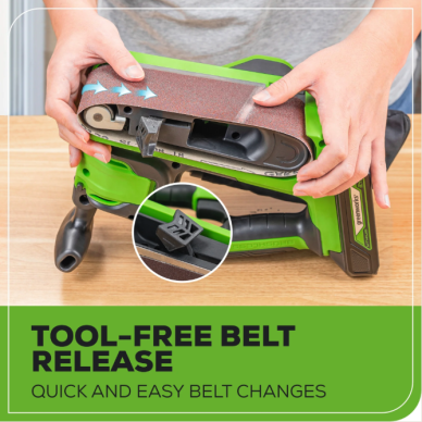 Akum. juostinis šlifuoklis Greenworks GD24BELSND 24V (tik įrankis) 2 Akum. juostinis šlifuoklis Greenworks GD24BELSND 24V (tik įrankis) 2