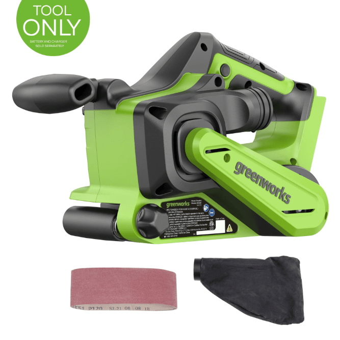 Akum. juostinis šlifuoklis Greenworks GD24BELSND 24V (tik įrankis) Akum. juostinis šlifuoklis Greenworks GD24BELSND 24V (tik įrankis)