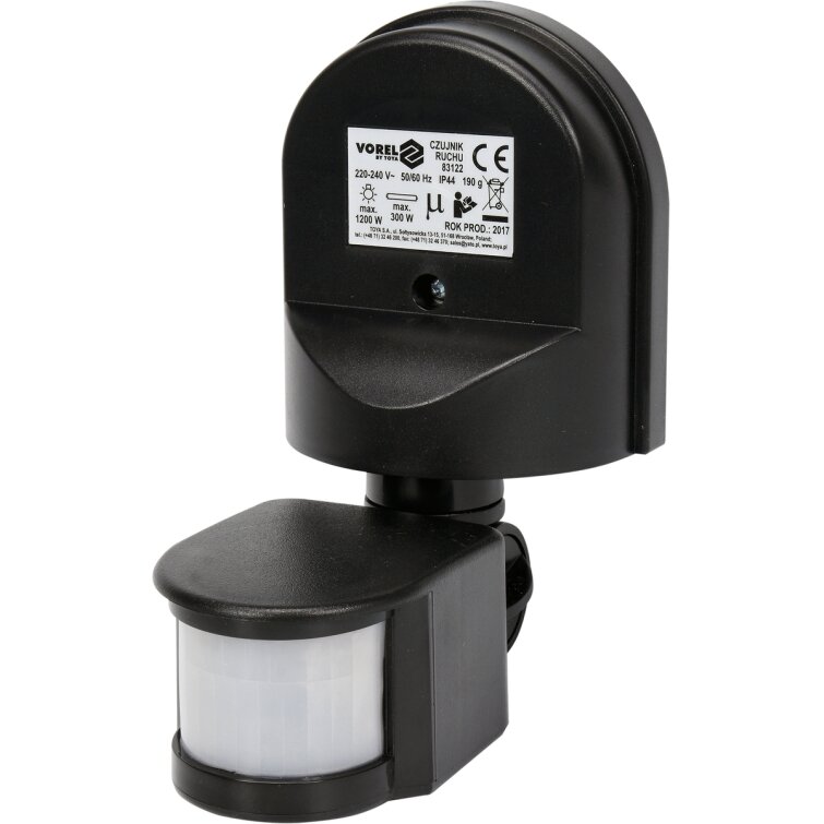 Judesio daviklis PIR IP44 juodas (83122)