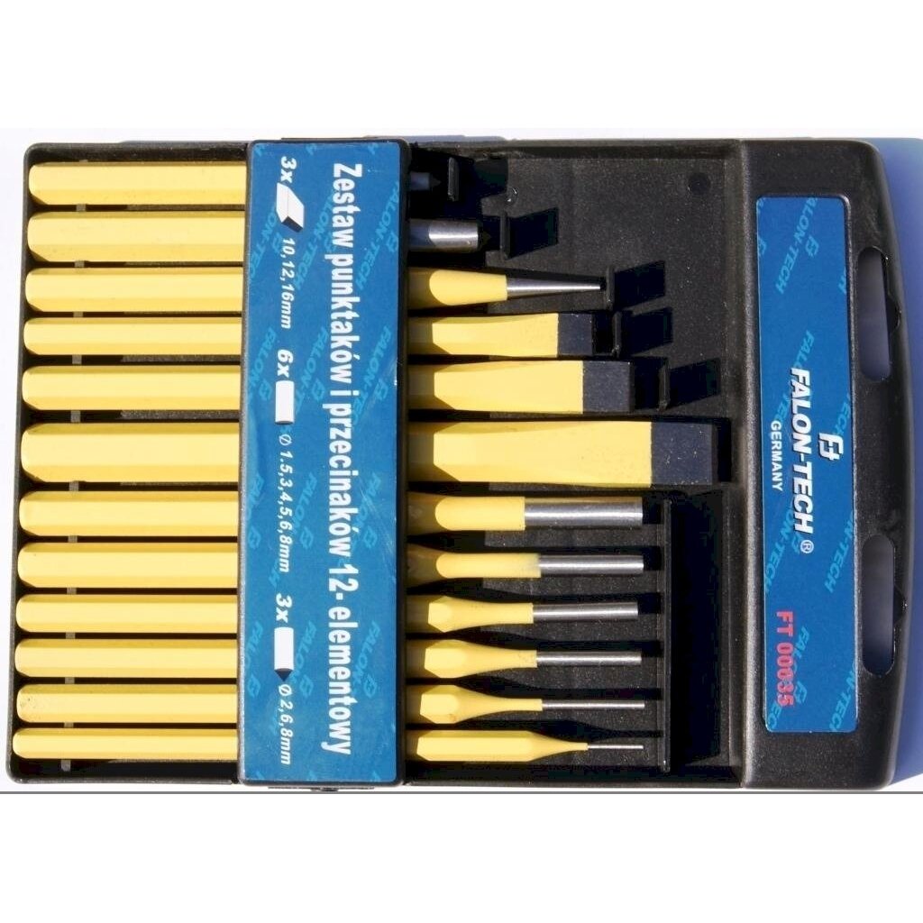 Kaltų ir išmušėjų rinkinys | 12 vnt. (FT00035)