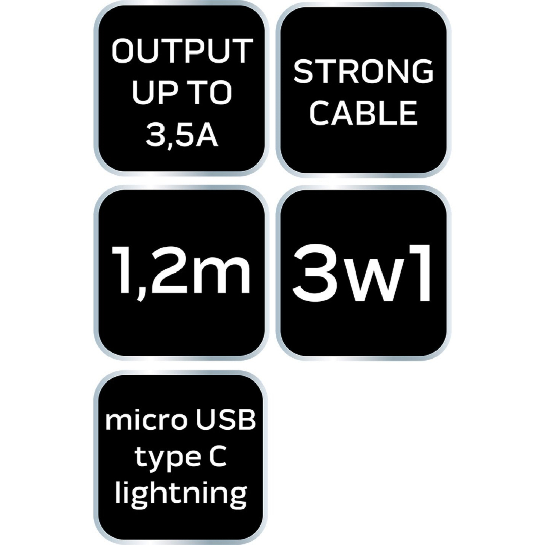 Kabelis „3-in-1“, 1,2 m 8 Kabelis „3-in-1“, 1,2 m 8