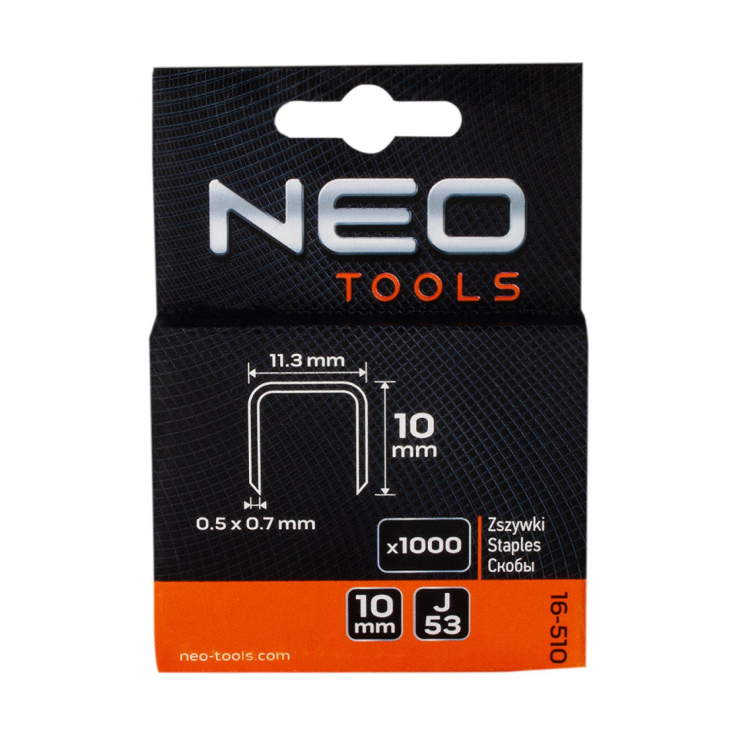 Kabės, tipas J -  10 mm, 1000     vnt. 1 Kabės, tipas J -  10 mm, 1000     vnt. 1