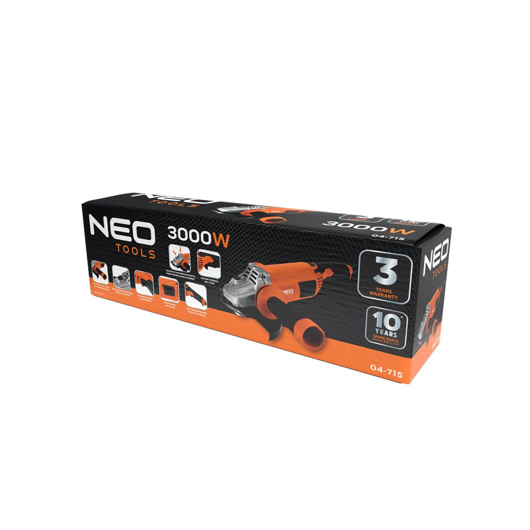 Elektrinis kampinis šlifuoklis NEO TOOLS 04-715, 3000W, 230 mm 1